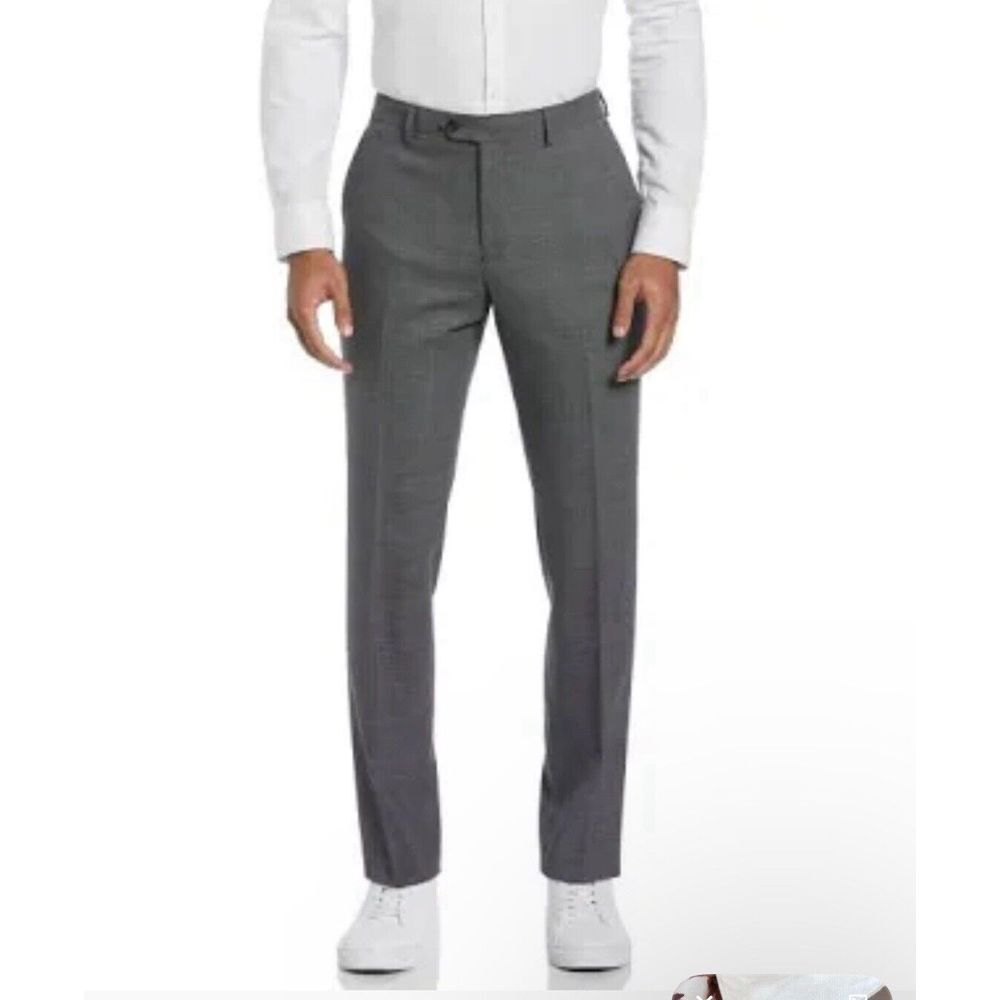 Original Penguin Men's Size 38 Osman Flat Front Dress Pants Gray‎ Wool Blend